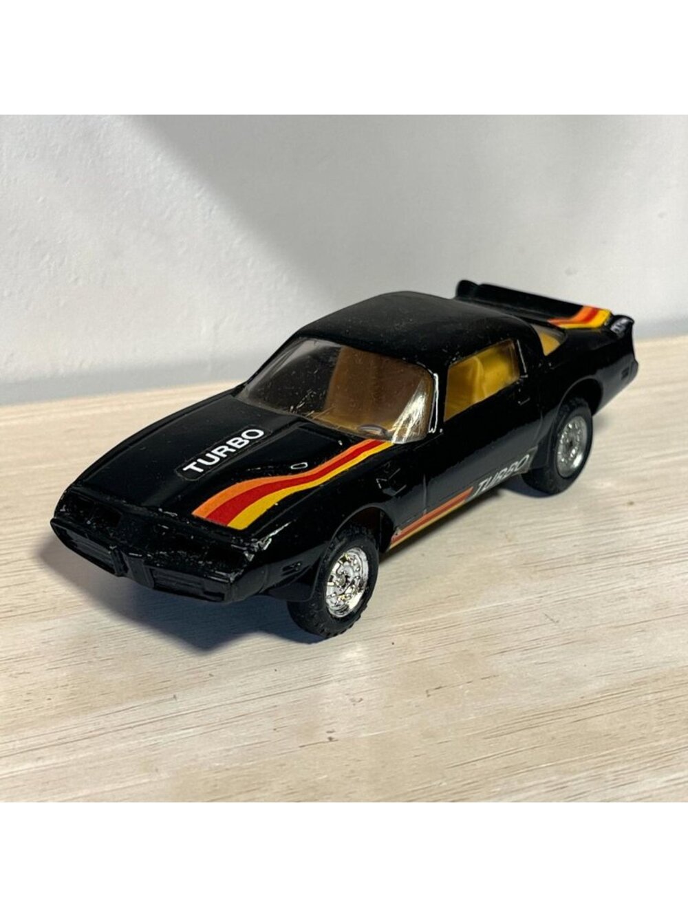 Vintage Trans AM Turbo 1/46 Scale Model Diecast Toy Car Collectible Black 1980s